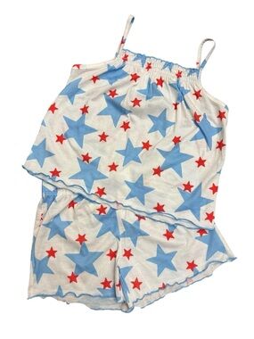 Cat & Jack Girls two-piece pajama set blue red star patter Size Medium (8) NEW